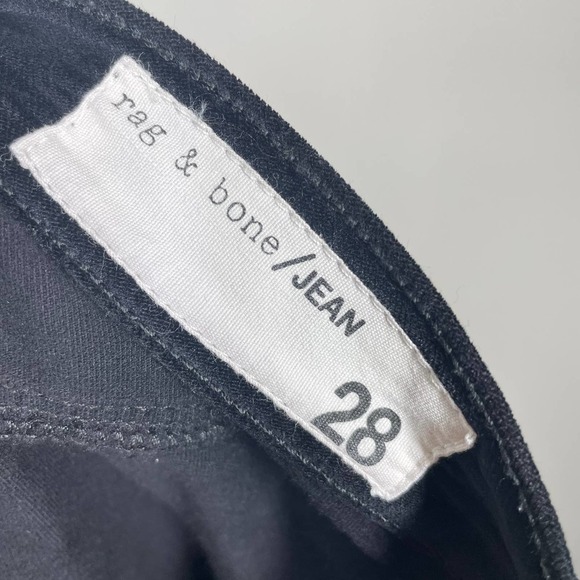 RAG & BONE 10 Inch Crop Flare Jeans in Black Velvet 28 - Picture 4 of 9